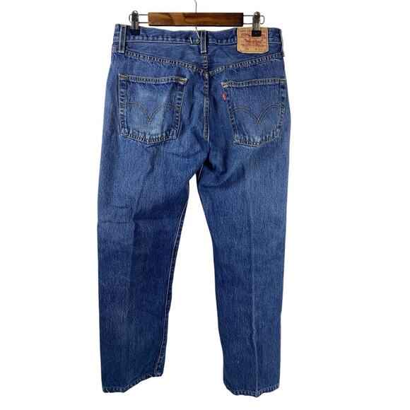 Vintage Levis 501 Jeans 32x30 Fly Button Y2K 2000s Mens Straight Leg Med Wash - Picture 9 of 14